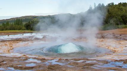 The famous Strokkur Geyser - Iceland - Close-up