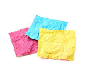 Three paper sheets isolated