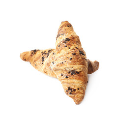Chocolate croissant pastry isolated