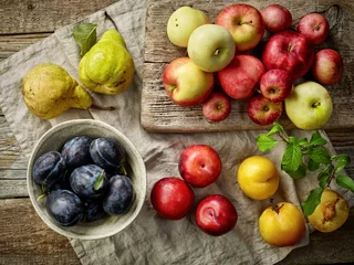 Abwaschbare Fototapete Früchte verschiedene frische Früchte