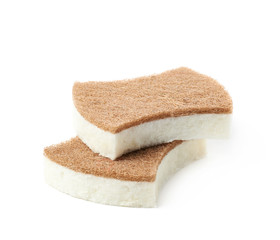 Two kitchen sponges isolated