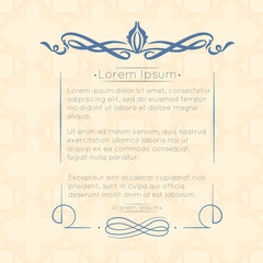 Border designs for greeting cards. Template design for invitation, labels, poem 