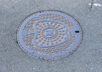 Manhole cover NTT in Hirosaki