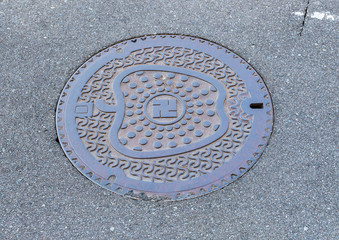 Manhole cover NTT in Hirosaki