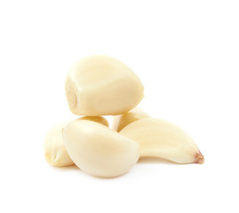 Pile of garlic cloves isolated