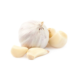 Pile of garlic bulb and cloves