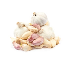 Pile of garlic bulb and cloves