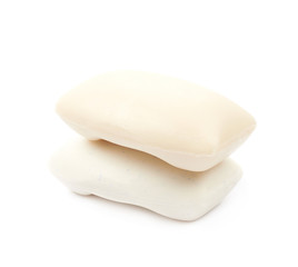 Two pieces of soap isolated