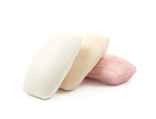 Three pieces of soap isolated