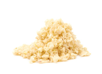 Pile of minced garlic isolated