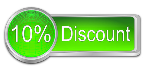 10% Discount button - 3D illustration
