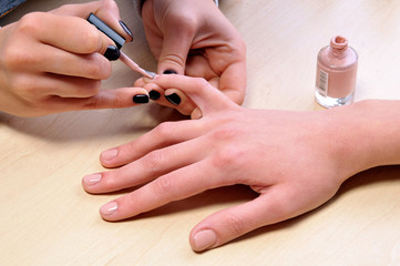Obraz na płótnie Canvas Female nails manicure.