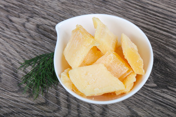 Crunchy parmesan cheese