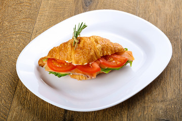 Croissant with salmon
