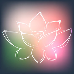 Background with lotus in modern interesting colors, vector illustration