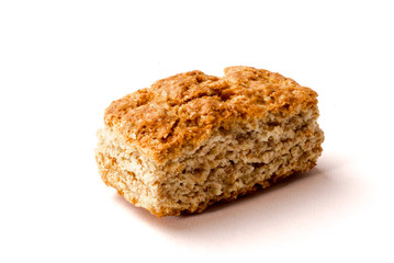Single rusk on white background