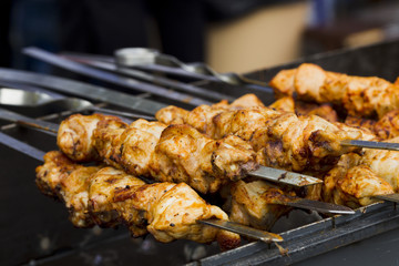 Shish kebab on skewers