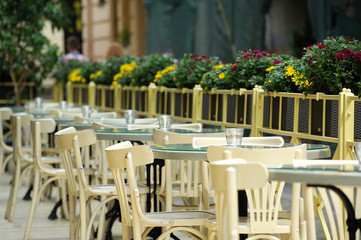The table in the bar on the  terrace