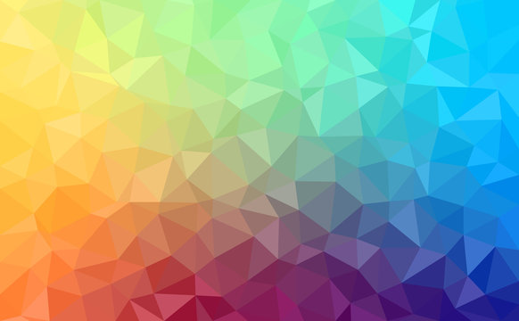 Abstract Background - Colorful Geometrical Shapes, Polygonal Vector Texture - Blue, Purple, Green, Yellow Colors