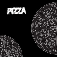 Set of different pizza slices.