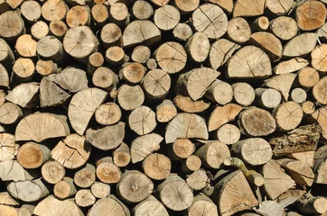Möbelaufkleber wooden logs stacked on one another   © vomirak