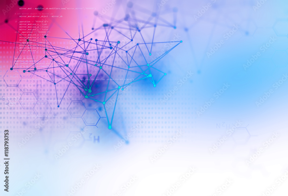 Poster blue geometric shape abstract technology background