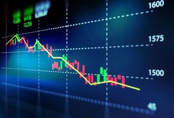 technical financial graph on technology abstract background
