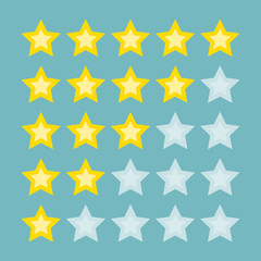Yellow rating stars