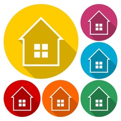 Colorful houses icon set
