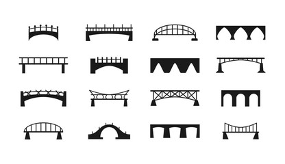 Bridges vector icons set