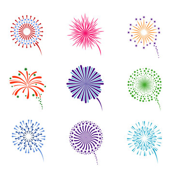 Fireworks display vector set