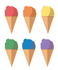 pastel ice cream cartoon vector