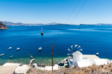 View of Santorini island from Thirasia