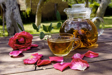 Summer tea in a garden