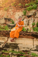 Young Buddhist novice monk