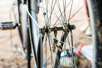 old bicycle wheels