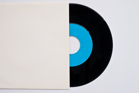 one vinyl long play records and cover - free space for text -