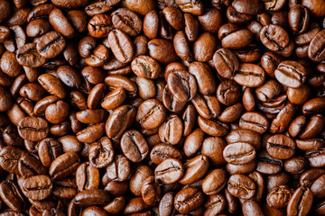 roasted coffee beans for background