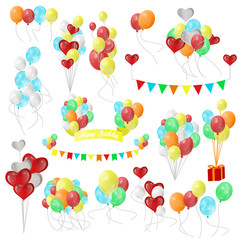 Color Glossy Balloons. Vector illustration isolated on white background