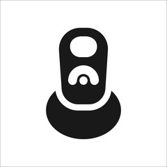 Beer can opened metal ring sign simple icon on background