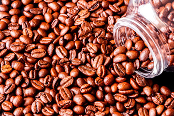 roasted coffee beans for background