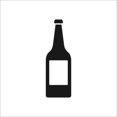 Beer bottle sign simple icon on background