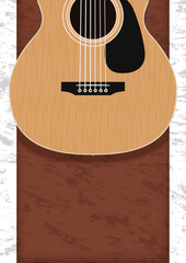 Fototapeta premium Guitar, Musical instrument design realistic style and A4 backgro