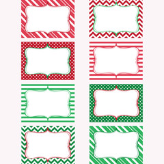 Christmas Printable Labels Set. Tags, Photo Frame, Gift Tags, Scrap booking,Card Making, Invitation