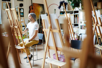 Young Man in Art Studio