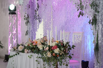 Fototapeta premium Wedding decoration on table.