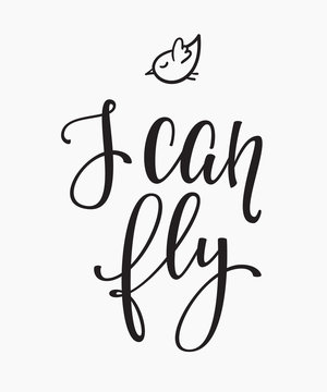 I can fly quote typography