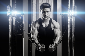 Fototapeta na wymiar handsome man work out in gym