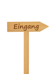 Hölzerner Pfeil auf Pfosten