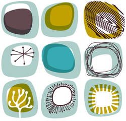 1960s styled abstract shapes, eps0 vector
